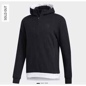 Adidas‎ Adicross - mens Black & White quarter zip Hoodie - Golf -size Med